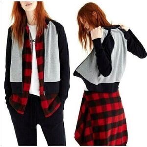 Madewell Offline Navy Gray Bomber Jacket Size M